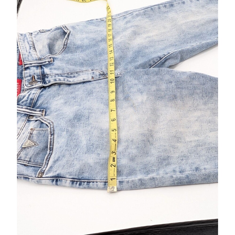Guess Jeans Mens Light Blue Acid Wash Mid Rise Slim Tapered Jeans 34"x31" - Picture 13 of 14